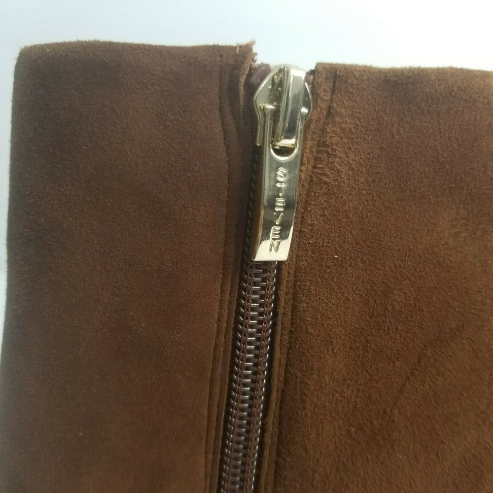 Steven By Steven Madden Leila Brown Suede Booties - Picture 5 of 8